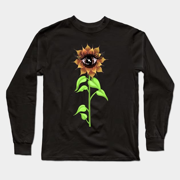 All-Seeing Sunflower Long Sleeve T-Shirt by sofjac